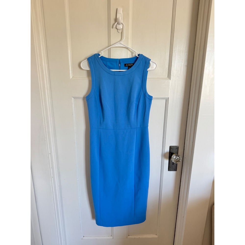J.Crew Blue Sheath dress in four-season stretch size 2